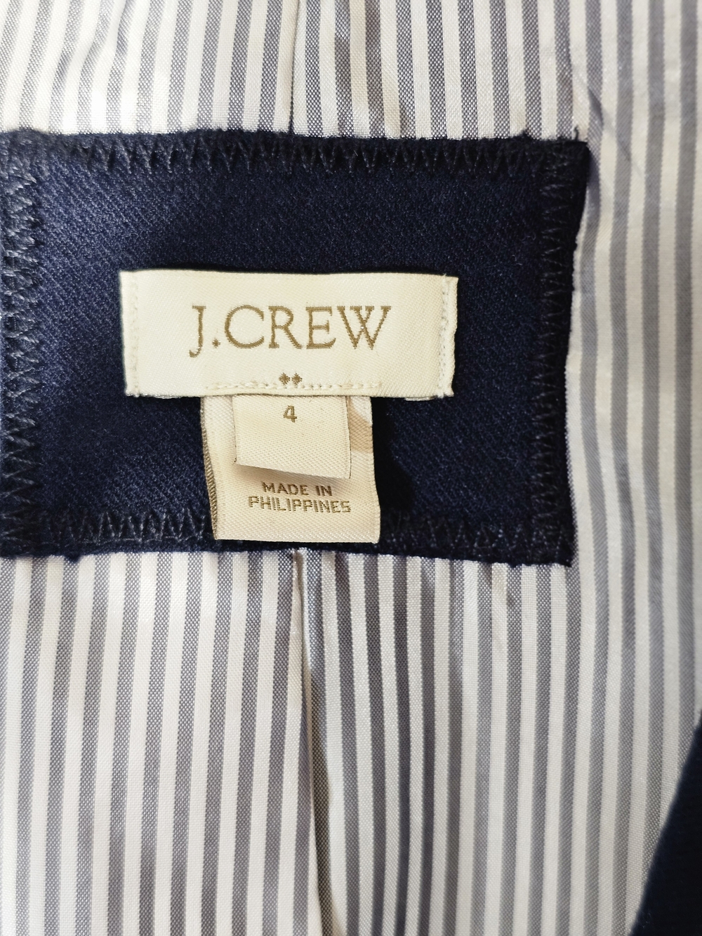 J. Crew School Boy Navy Wool-Blend Tailored Blazer with Gold Buttons - Picture 3 of 6